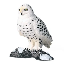 Реалистичная фигурка для сада и дома в форме снежной совы, украшение, массивная игрушка, миниатюрный орнамент, моделирование, легкая чистка, модель животного, ремесло