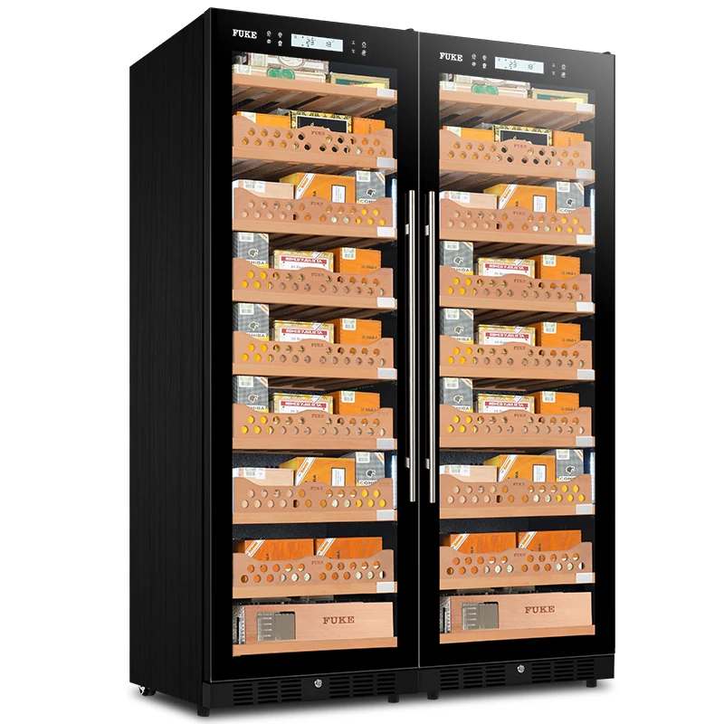 

FK-370C cigar cabinet led light humidor display large Spanish Cedar Wood Luxury Cigar Cooler