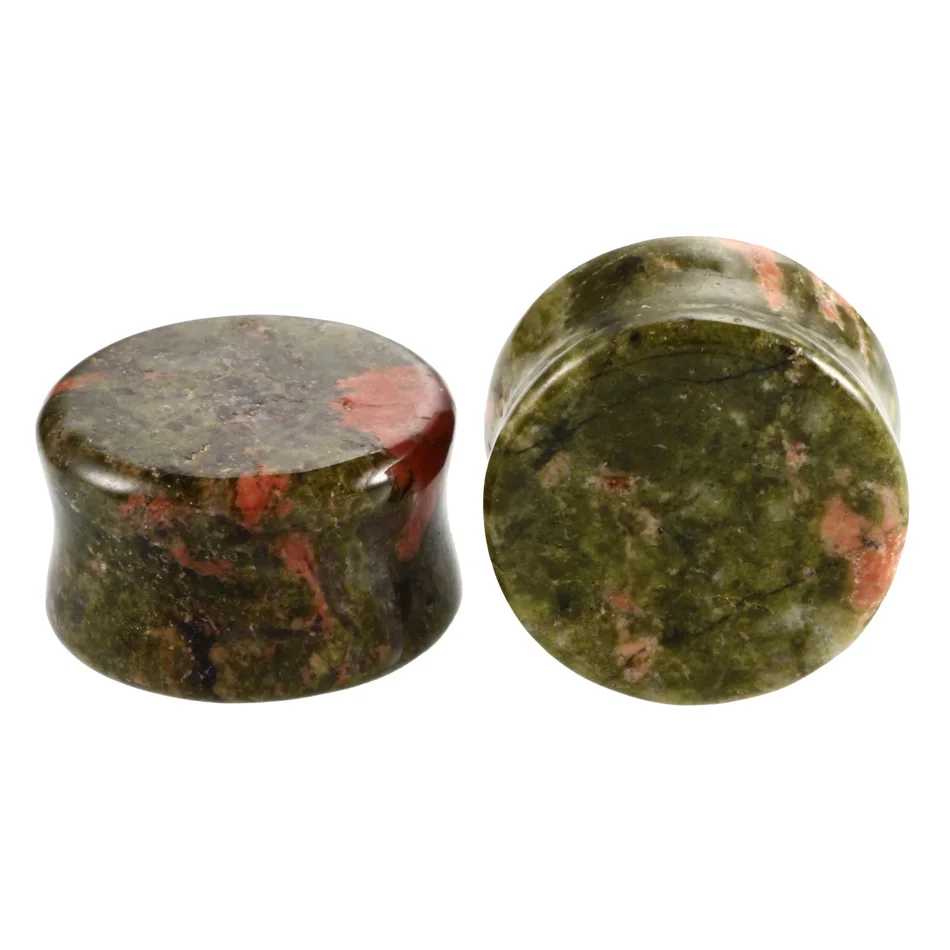 Stone Ear Plugs Gauges Earrings Body Piercing Jewelry For Women Men 2PCS