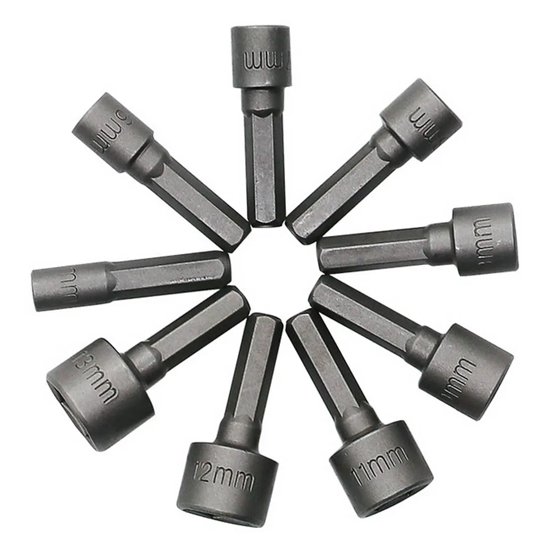 iTECHOR 9Pcs Tools Set 5 13MM Nut Driver Set Hexagonal Handle Nut