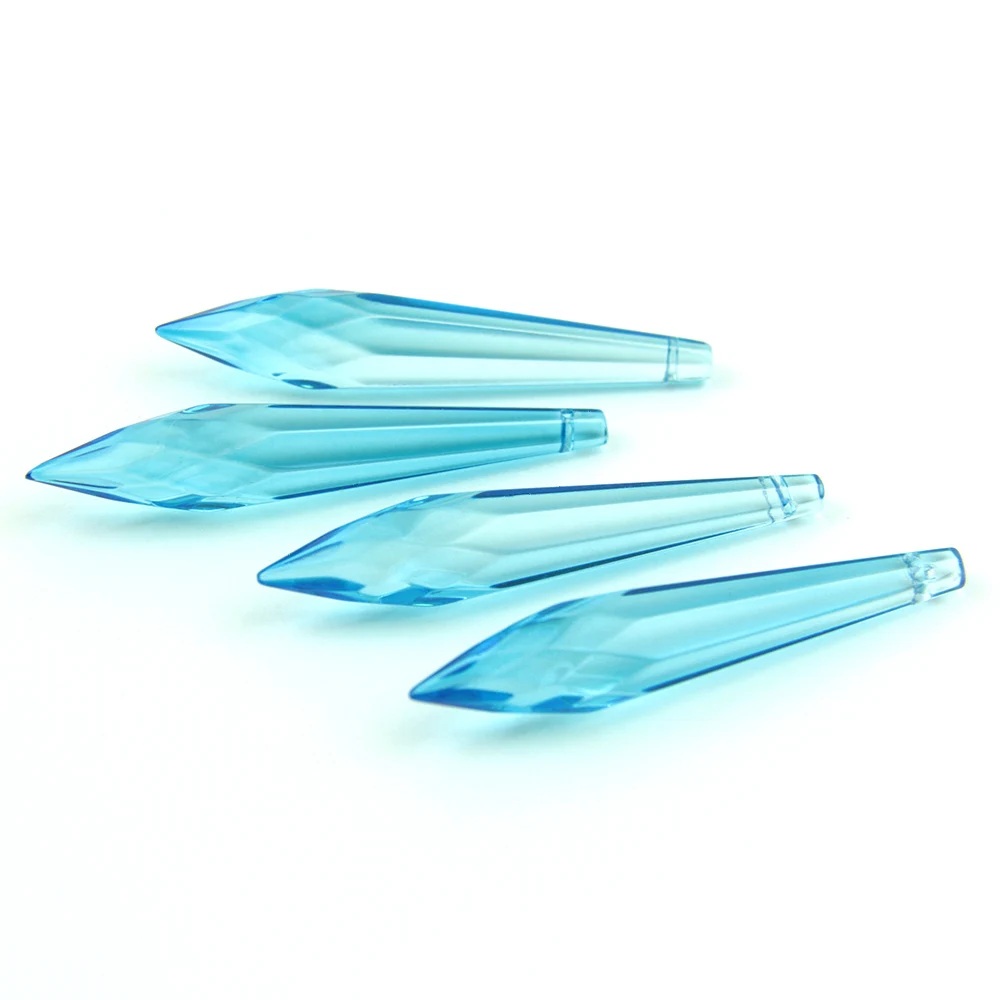 

35pcs/lot 76mm Aquamarine Hanging Icicle U-drops Crystal Chandelier Part Pendant Crystal Lamp Hanging Prism Free Shipping