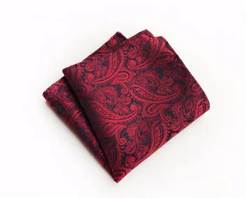 

New Design 25x25 Handkerchief Fashion Men Red Paisley Pocket Square