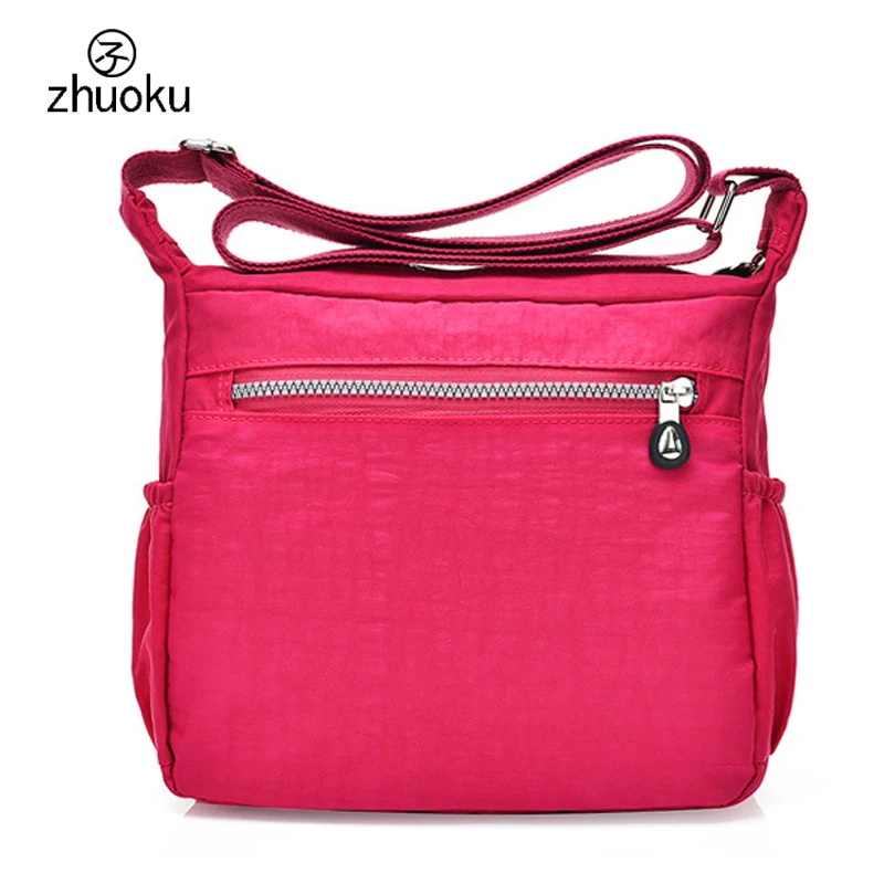 حار!! 2018 المرأة حقيبة ساع نوعية جيدة النايلون Crossbody النساء حقيبة السفر للماء حقائب كتف 11 اللون sac ZK735