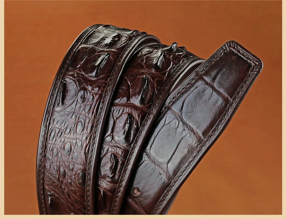 Люксовый бренд мужской пояс из крокодиловой кожи с гладкой пряжкой настоящие пояса из кожи аллигатора Бизнес Повседневный пояс модный дизайн
