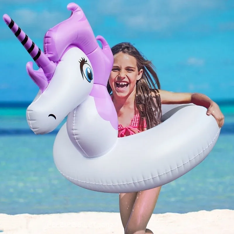 

Inflatable Unicorn Swinmming Ring For Children Free With Patch Summer Swim Water Toys Pool Floats