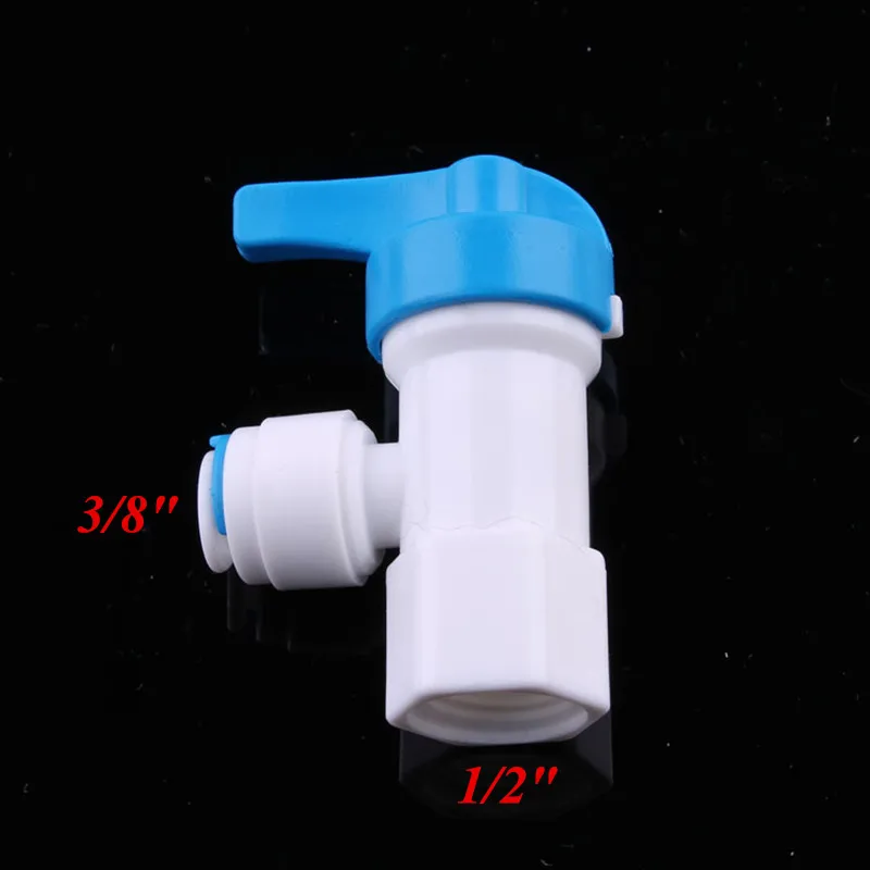 

Elbow 3/8" OD Hose Connect Female 1/2" Tank Ball Valve Quick Connector Switch For Aquarium RO Water