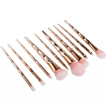 

XIXI 10PCS Gold Handle Diamond Makeup Brushes Sets Face&Eye Eyeshadow Foundation Blush Brushes Highlight&Bronzer Blending Tools