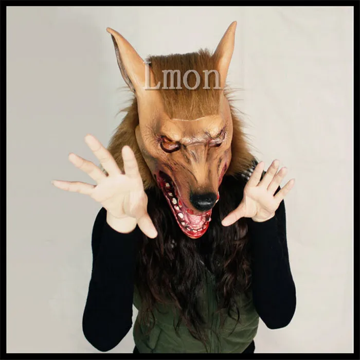 

Free Shipping Latex Scary Halloween Hats Christmas caps Wolf Head Masks City Party Masks Halloween Costumes Carnival Masks