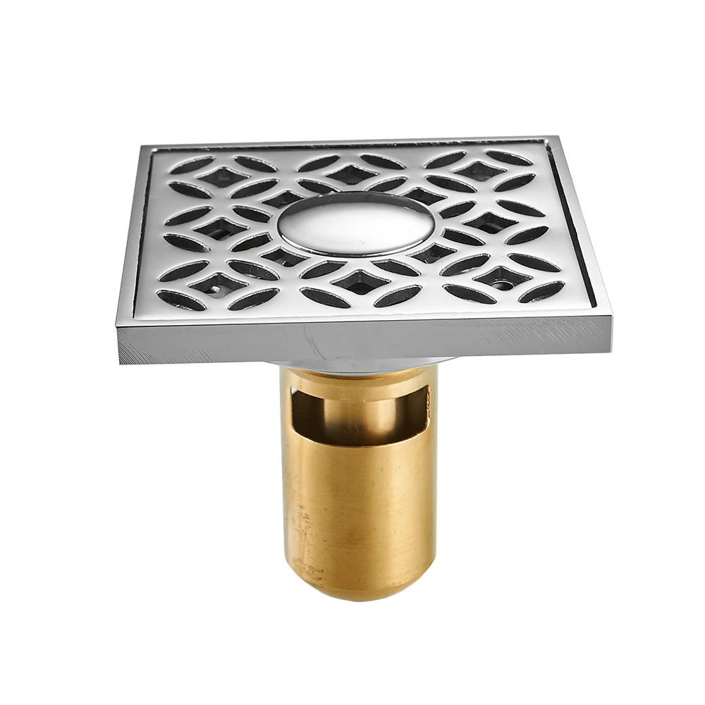 Drenos 10x10 cm Quadrado de Bronze Ralo Do Chuveiro Linear Dreno de Cobre Máquina de Lavar Roupa Uso Varanda Banheiro Grelha Resíduos (3)