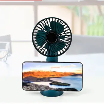 

Mini Portable USB Charging Fan Rotating Handheld Desktop Cooling Fan Cooler Mobile Phone Holder Supplies