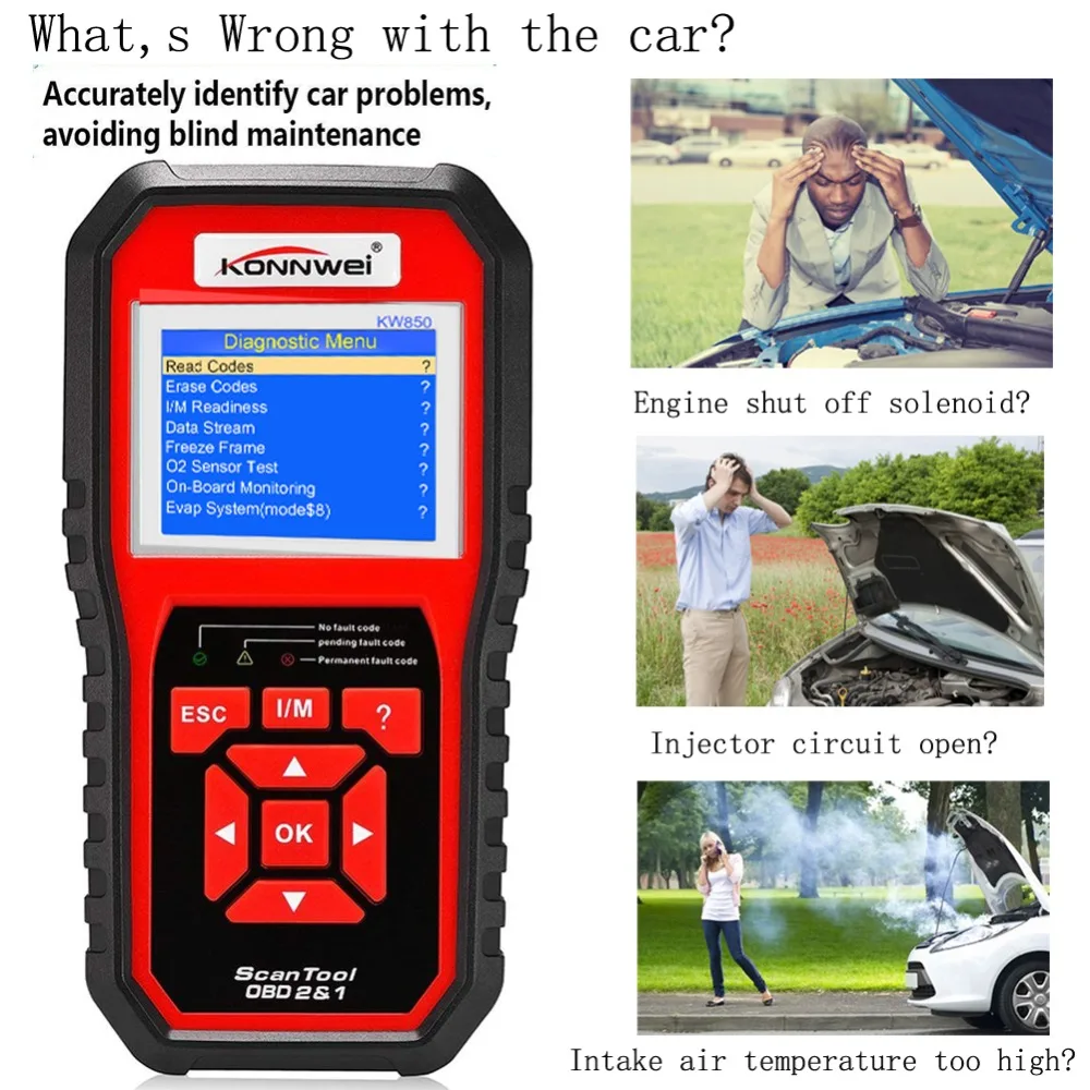 

Professional OBD2 Scanner Code Reader OBD II Code Scanner Auto Diagnostic Check Engine Light Scan Tool for All Car After 1996