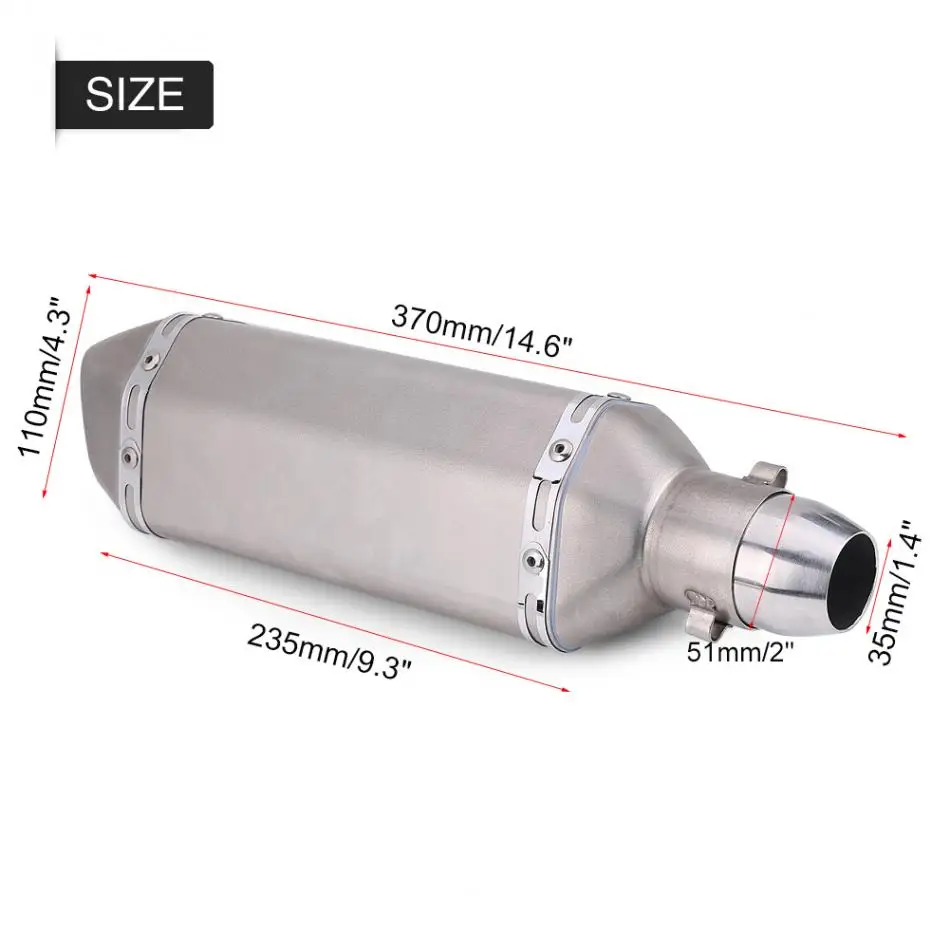 Universal motocicleta Dirt Bike modificado silenciador de Escape con DB Killer para motocicletas diámetro de tubería fit 36mm- 51mm