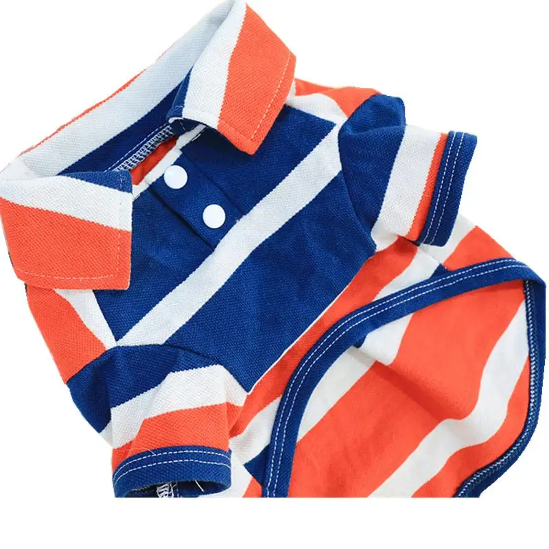 Dog shirt 2019 spring and summer new dog shirt pet clothing orange blue striped shirt  for small dog S M L XL XXL Pet clothing