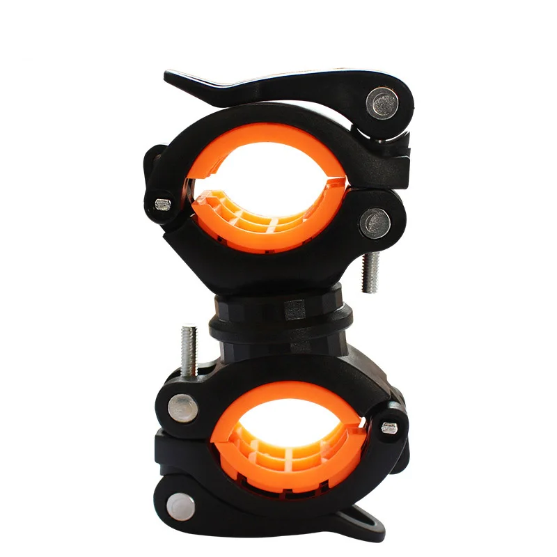 4 шт.,, велосипедный светильник для вспышки, кронштейн, держатель, передний светильник, Аксессуары для велосипеда, дорожный горный велосипед, крепление на руль, светильник, зажим - Цвет: Black Orange x 4pcs