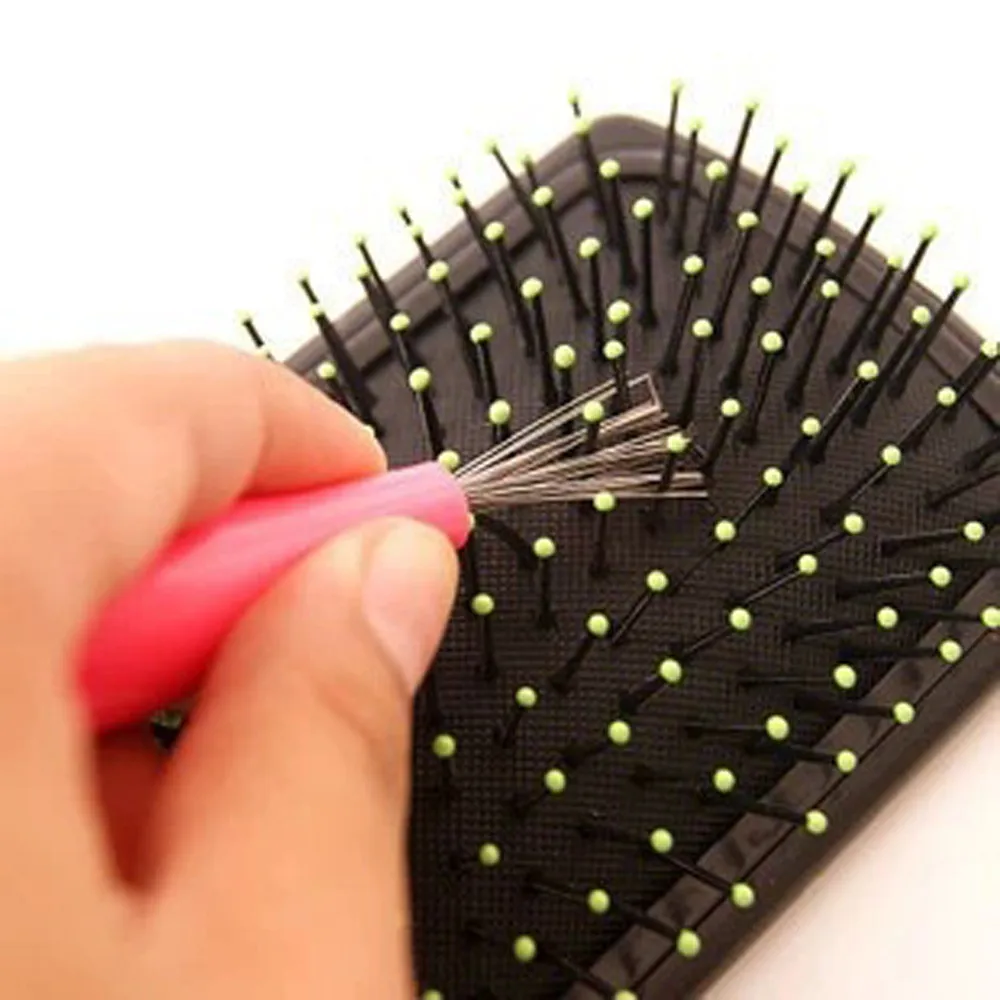 НОВАЯ щетка для волос Очиститель расчески встроенный инструмент пластиковая очистка съемное устройство для удаления рукоятки Ручка случайный цвет