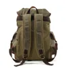M272 Vintage Canvas Leather Backpacks for Men Laptop Daypacks Waterproof Canvas Rucksacks Large Waxed Mountaineering Travel Pack ► Photo 3/6