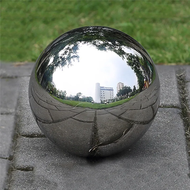 Glitter Stainless Steel Ball Sphere Mirror Hollow Ball Home Garden Decoration 