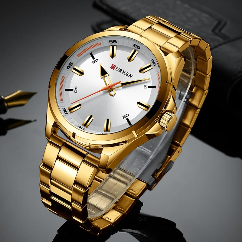 Curren gold watch price Clearance
