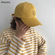 Бейсболки женские с вышивкой в виде улыбки, для отдыха, затенение от солнца, уличная Кепка с защелкой в Корейском стиле, универсальные, простые, однотонные, модные, шикарные