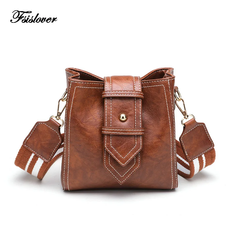 

Fashion Women Shoulder Bags Leather Bucket Shape Designer Handbag Totes with Colorful Strap Crossbody Bags Simple Style Mini Bag