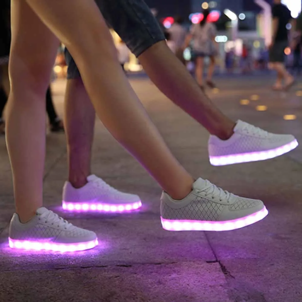 

zapatos de mujer boots 2018 Couple Casual Shoes USB Charging Sports Radiant Shoes Colorful LED Lights Shoes women flat #g8