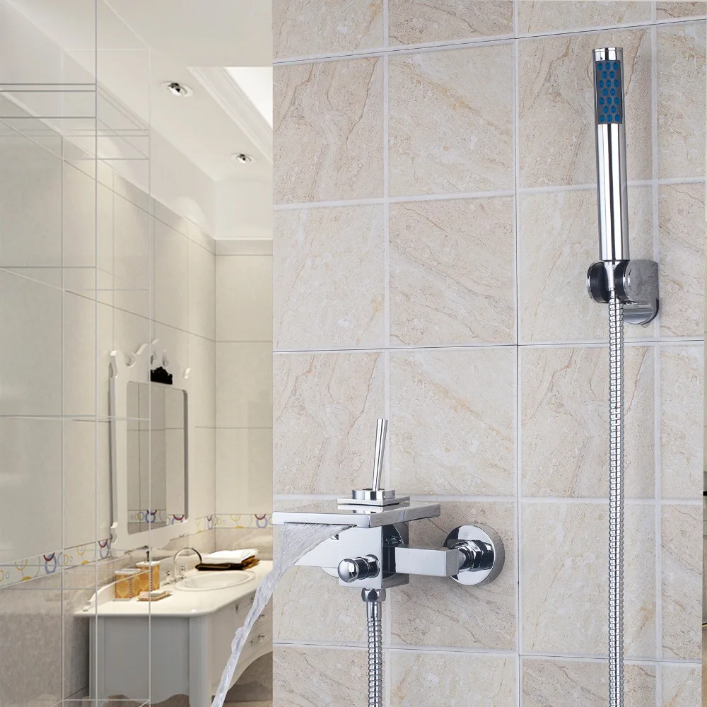 Buy Wall Mounted Bathroom Faucet Bath Tub Mixer Tap