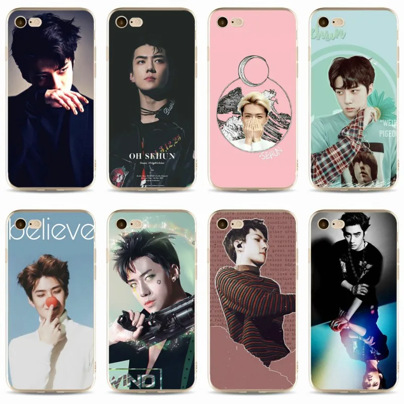 

EXO kpop Oh SeHun Cover high quality Soft Silicone 2018 TPU Phone Case For iPhone 5 5C 5S SE X 6 6S 6plus 7 7plus 8 8plus