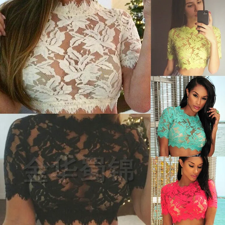 Sexy black lace shirt Clearance