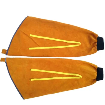 

Leather Heat Resistant Welding Arm Sleeves Button Closure Safety Work Spark Resistant Protection Arm Guard