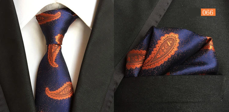 Модный Шелковый галстук 8 см, набор носовых платков, классические галстуки с цветочным узором пейсли, нагрудный Платок для мужчин, деловой Свадебный галстук зеленого синего цвета - Цвет: A66