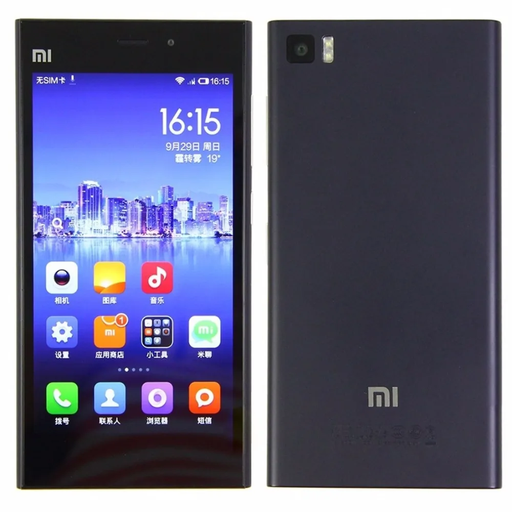  Original Xiaomi Mi3 5.0 inch MIUI V5 Qualcomm Snapdragon 800 8274AB Quad Core RAM 2GB ROM 16GB 3G Phone Call Tablet PC, GPS 