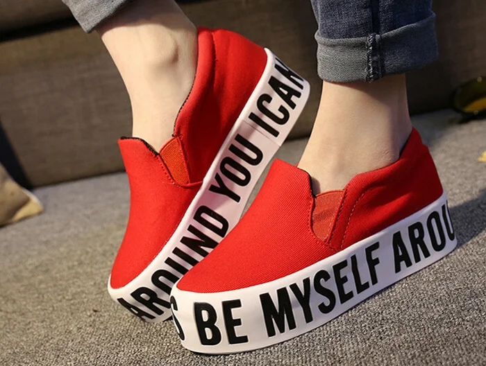 New Nice Women Platform font b Shoes b font Letter Print Thick Bottom font b women