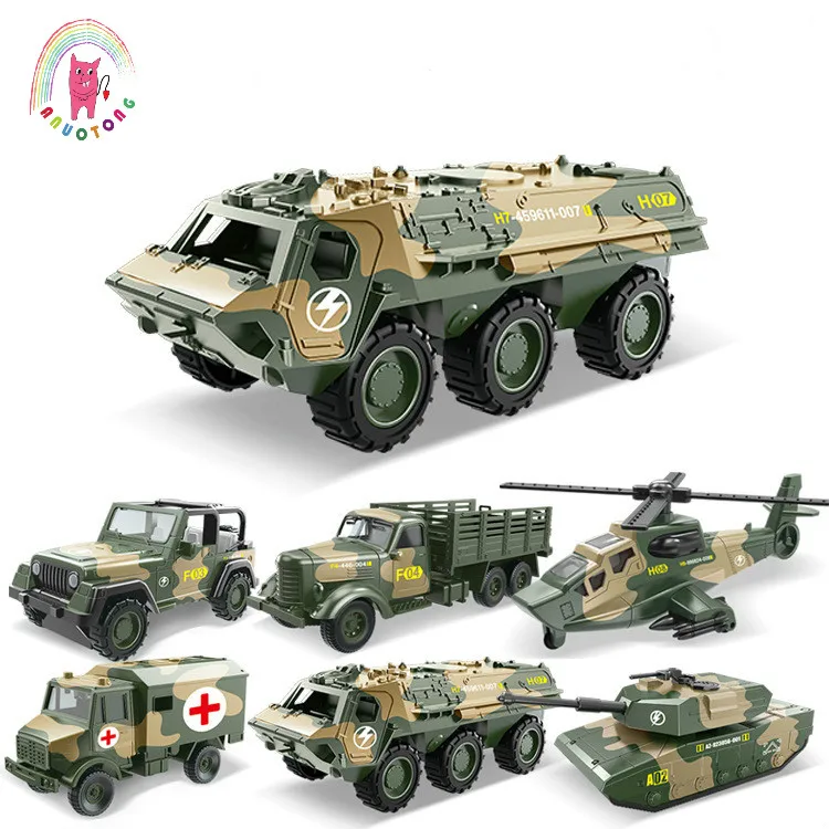 

Children Alloy ABS Military Model Simulation Vehicle Tank Transport Helicopter Armored Vehicle Die Casting Birthday Gift Toy Set