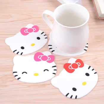 

1Pc Hello Kitty Silicone Anti Slip Kawaii Cup Mats Dish Bowl Pads Placemat Coasters Kitchen Accessories Cozinha Home Decoration