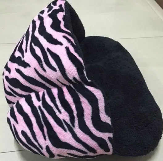 Домашняя кошка собака щенок мягкого флиса спальный мешок местный дом мат гнездо зебра стиль розовый