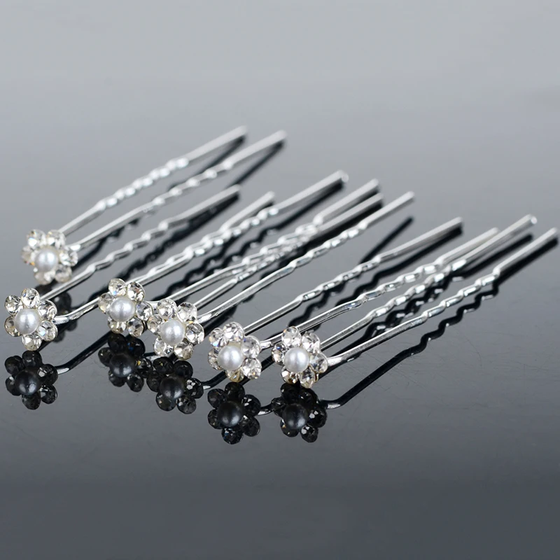 Wedding Hair Pins Simulated Pearl Flower Bridal Hairpins Bridesmaid Hair Clips Women Hair Jewelry Accessories 40 PCS