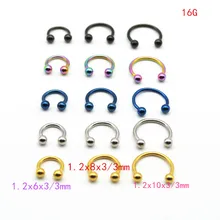 Подкова 316L хирургическое стальное кольцо для носа кольцевой пирсинг мяч ювелирные изделия кольца CBR серьги 16g 6 мм 8 мм 10 мм 50 шт./лот