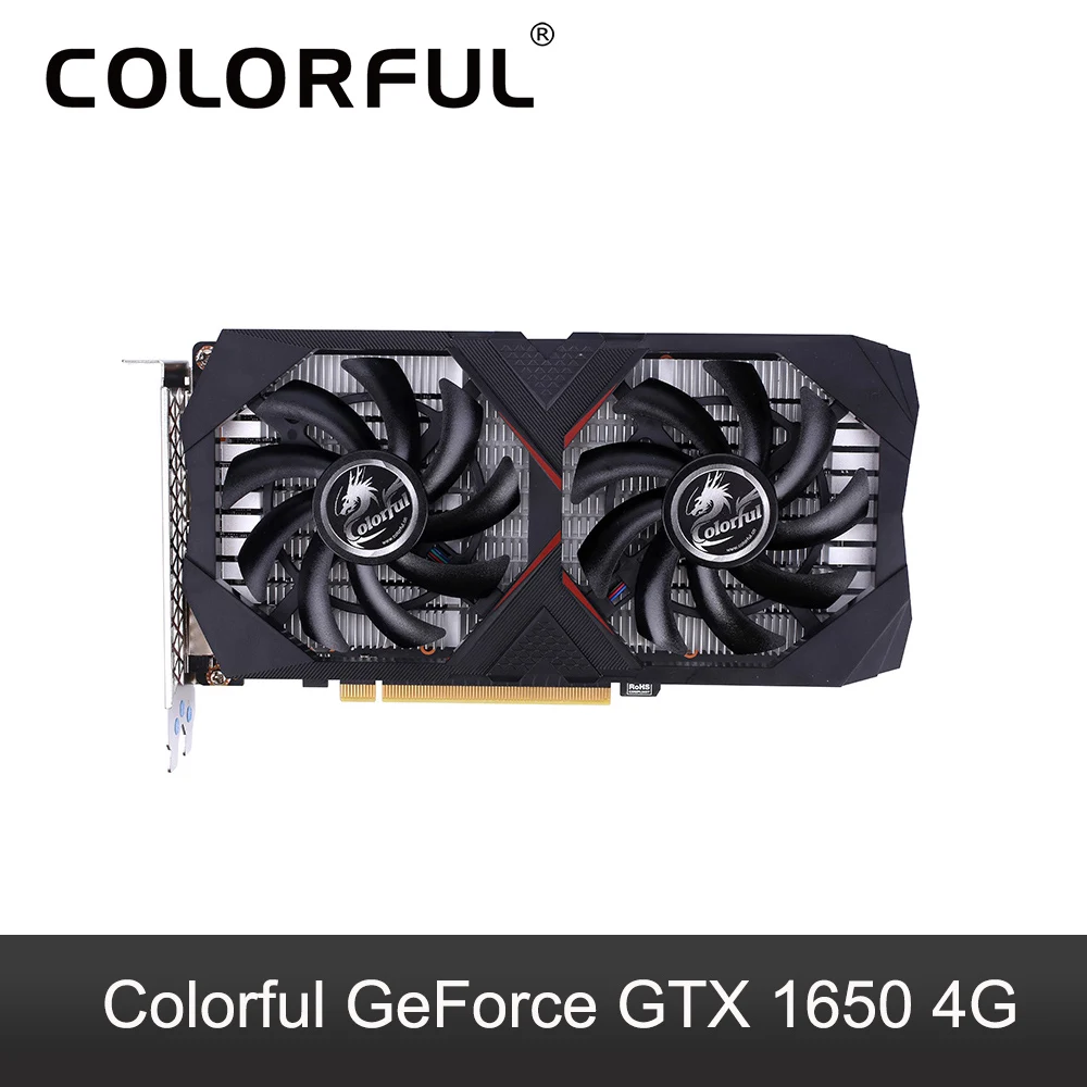 Цветная видеокарта GeForce GTX 1650 4G GPU GDDR5 NVIDIA DP + HDMI DVI 128 бит 6Pin графическая карта для