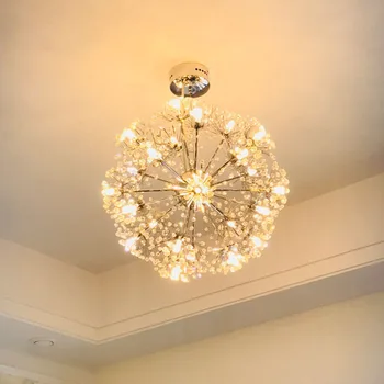 

Modern Creative Crystal Ball Pendant Lights Dining Room Restaurant Dandelion Led Hanging Light Home Decor Fixture
