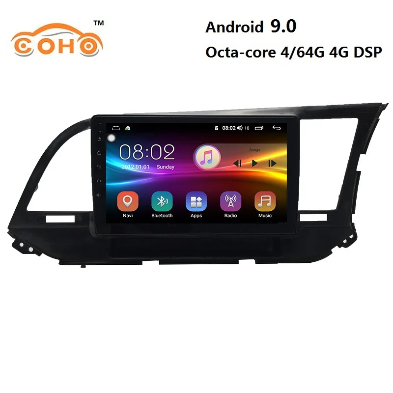 Best Car GPS Android 9.0 8-core 4/64G for 2016-2018 HYUNDAI ELANTRA Right Hand Drive with radio BT DSP support WIFI and 4G internet 0
