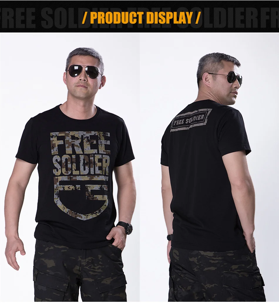 FREE SOLDIER outdoor tactical camouflage printing breathable T-shirt men's quick-drying short sleeve T-shirt CORDURA fabric