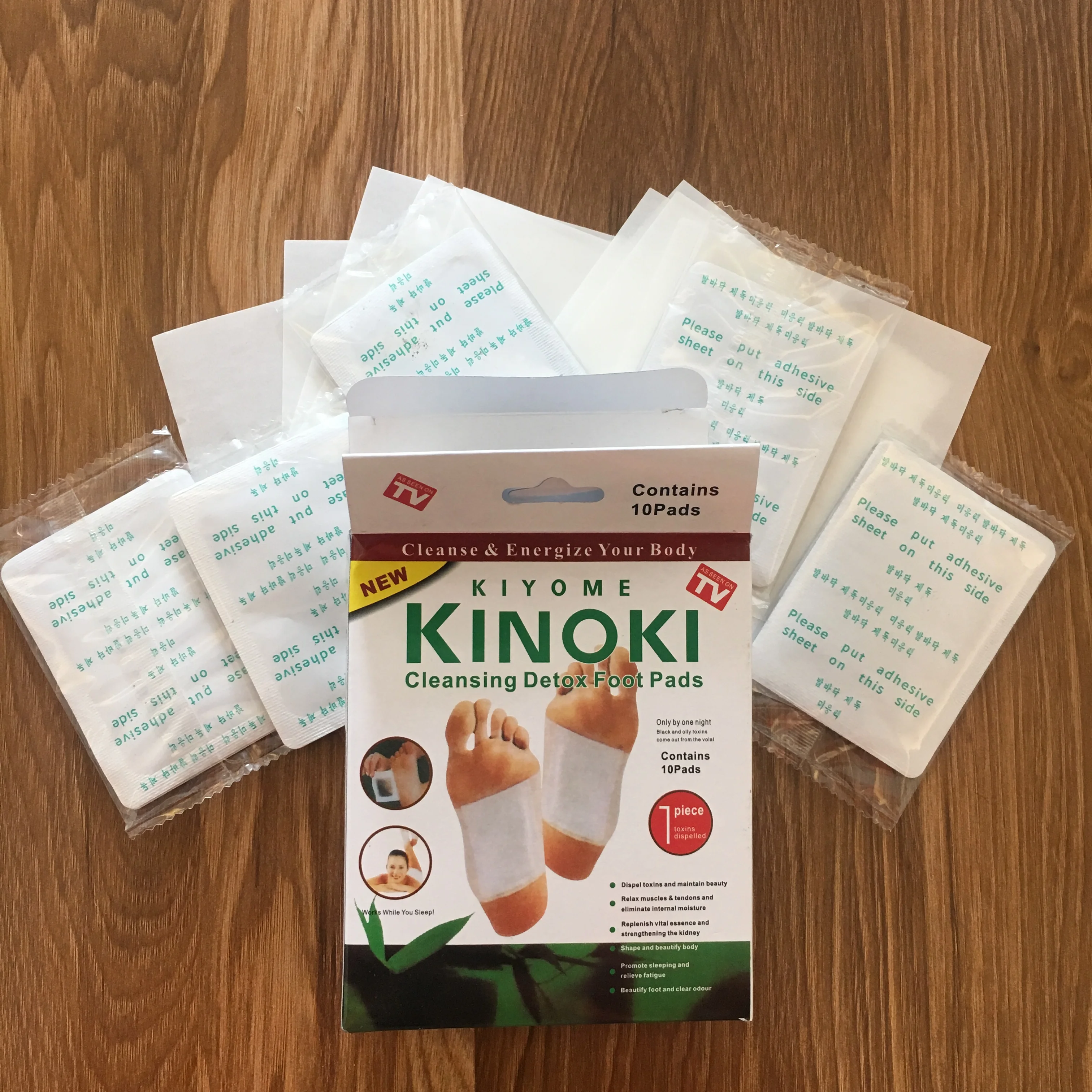 

Kinoki 10pcs Pads+10pcs Adhesive Detox Foot Pads Patches with Retail Box Adhesive Detox Foot Patches Improve Sleep Slimming
