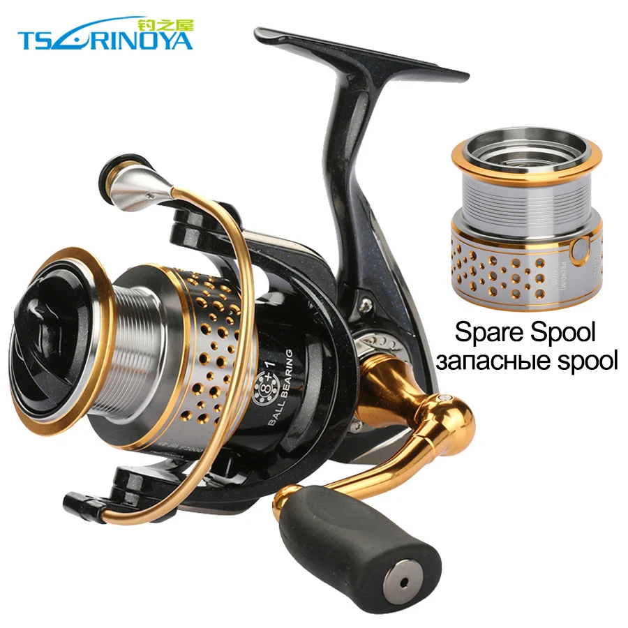 2016 New Trulinoya Fishing Reel Spinning Reel One Spare Spool 2000 Series 9BB Carp Reel