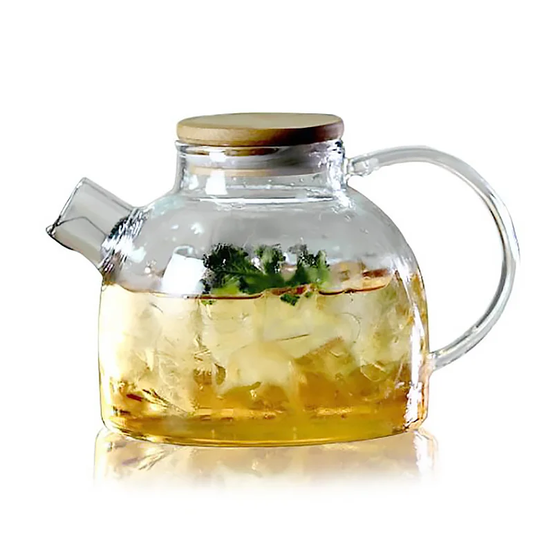 Стекло Чай горшок с бамбуковой крышкой Стекло графин горячие или, кувшин для воды создать свой следовать Чай ледяную воду или напитки SH183