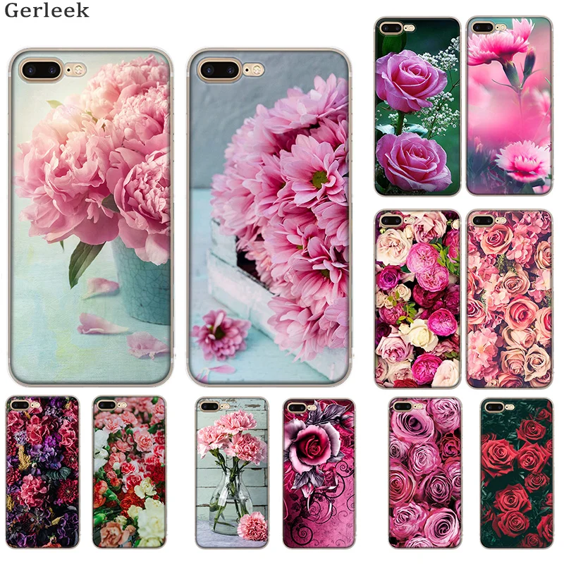 Rose Flower Peonies Phone Case For Apple Iphone 6 7 8 6S Plus X XS Max XR 5 SE 5S Cover | Мобильные телефоны и аксессуары
