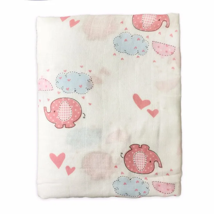 Бамбуковое хлопковое муслиновое Пеленальное Одеяло для новорожденных 120x120 см, милое мягкое детское банное полотенце с животными, банное полотенце