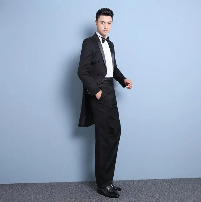 Мужские костюмы-смокинги конструкции masculino Homme TERNO Сценические костюмы для певцов мужчин Блейзер Танцы куртка звезда стильное платье черный белый