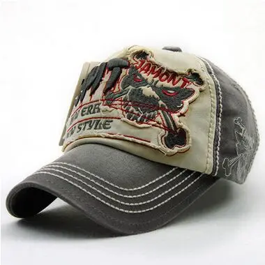 Новинка Летняя мужская мода Gorras Snapback Бейсболка вышивка Волчья кость солнцезащитные шляпы для женщин Casquette - Цвет: Темно-серый