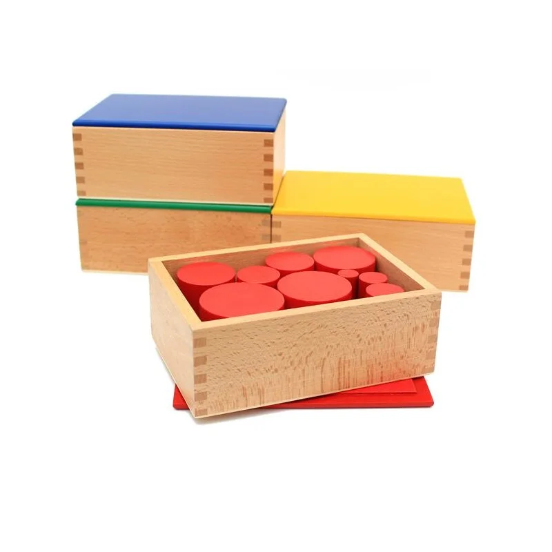  Montessori teaching aids colored cylinder Montessori children's early childhood sensory teaching Ed