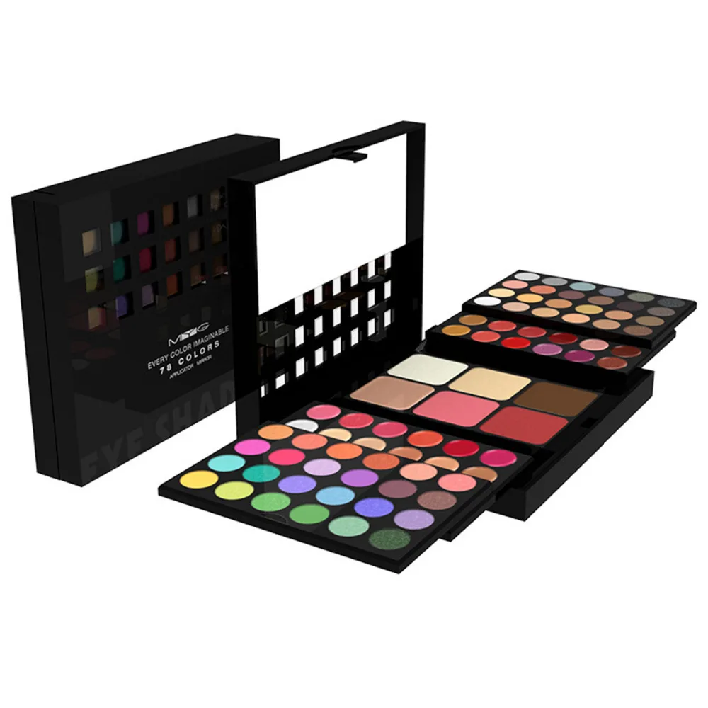 

78-Color multicolorful Eyeshadow Palette Set Box Eyeshadow Lip Gloss Foundation Mineral Powder Makeup Kit Cosmetics with Brushes